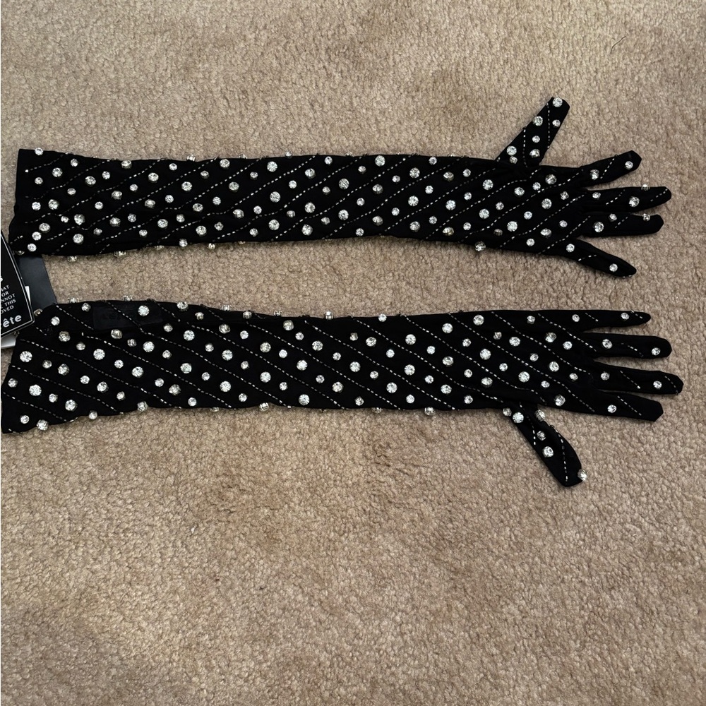 Retrofete black sequins gloves